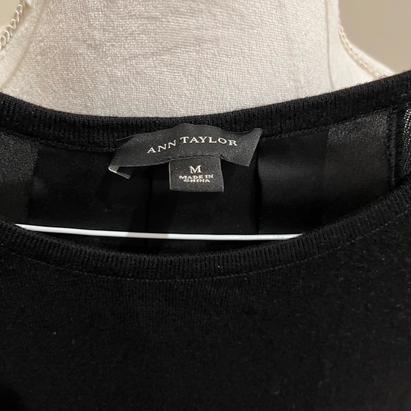 Ann Taylor mixed-media black sweater- M - Picture 3 of 4